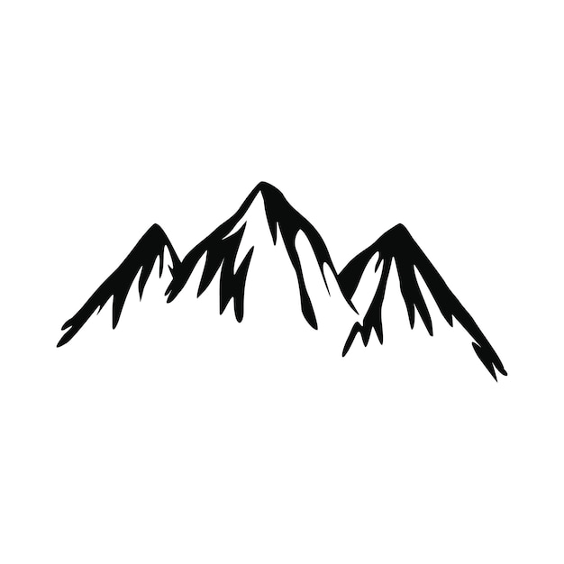 Icono de montaña en estilo sencillo aislado sobre fondo blanco.