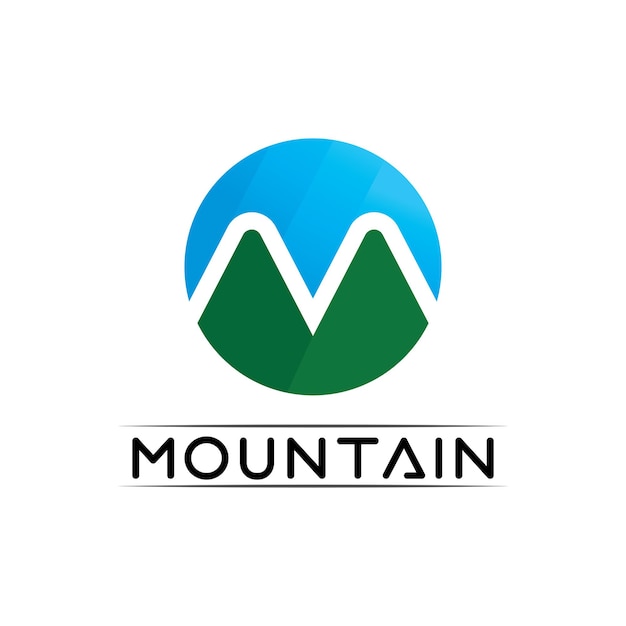 Icono de montaña plantilla de logotipo diseño de ilustración vectorial aventura al aire libre y logotipo de diseño de expedición