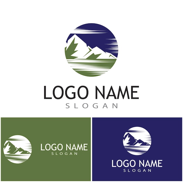El icono de la montaña la plantilla del logotipo diseño de la ilustración vectorial
