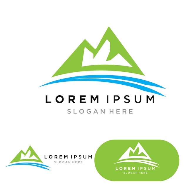 Icono de montaña Plantilla de logotipo Diseño de ilustración vectorial