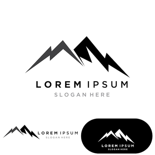 Icono de montaña Plantilla de logotipo Diseño de ilustración vectorial