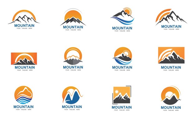 Icono de montaña Plantilla de logotipo Diseño de ilustración vectorial