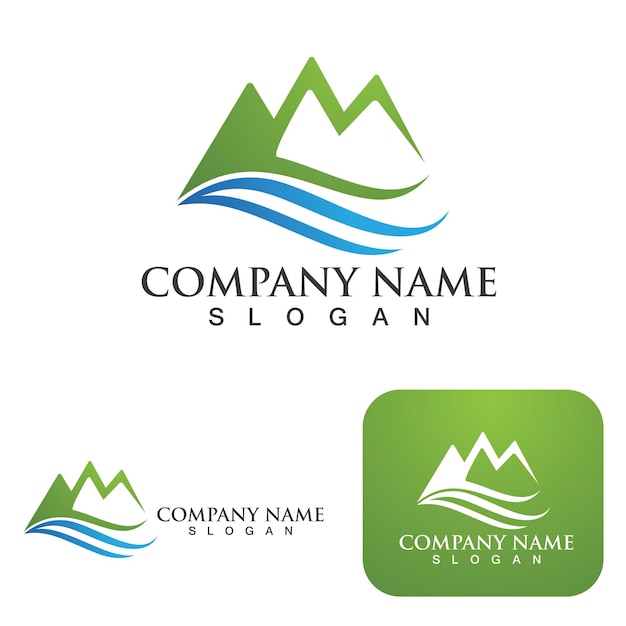 Icono de montaña Plantilla de logotipo Diseño de ilustración vectorial