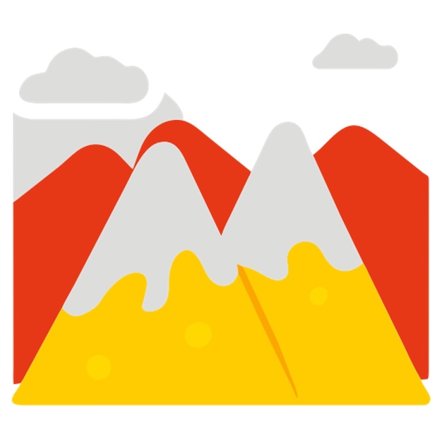 Vector icono de montañas con formas de colores