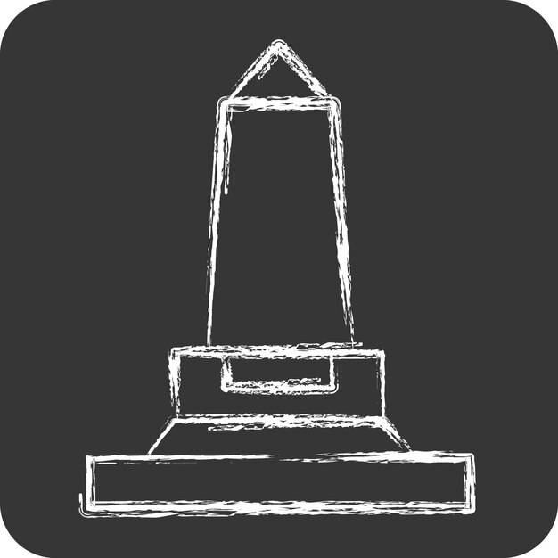 Icono Monumento de Wellington relacionado con Irlanda símbolo tiza Estilo diseño sencillo ilustrado editable sencillo