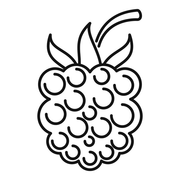 Icono de mora del bosque Icono de vector de mora del bosque de contorno para diseño web aislado sobre fondo blanco