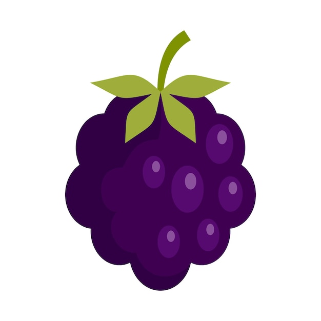 Icono de mora del bosque Ilustración plana del icono de vector de mora del bosque aislado sobre fondo blanco