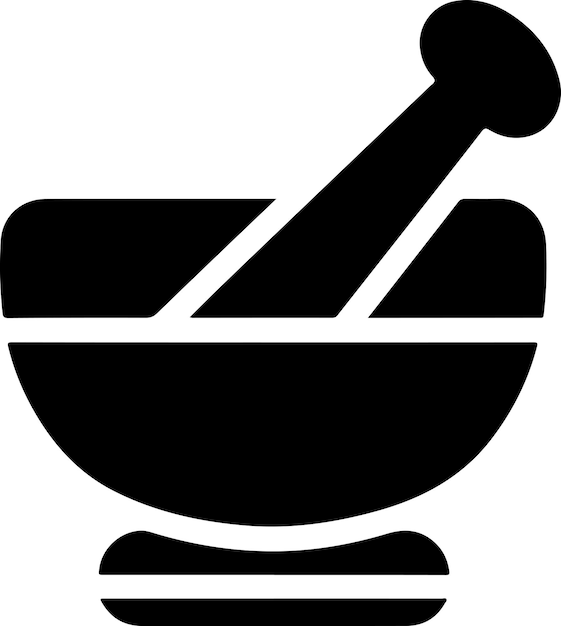 Ícono de mortero y pestillo símbolo mínimo ilustración plana fondo blanco 26