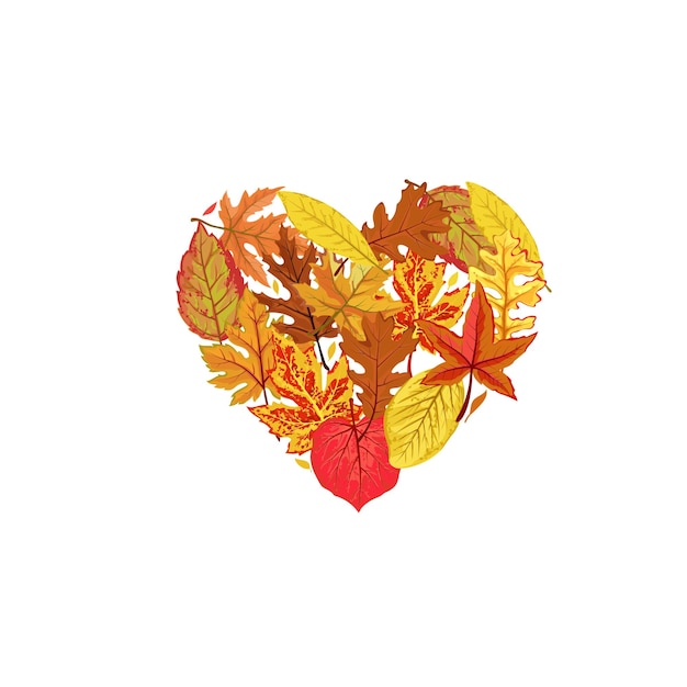 Icono de mosaico de corazones construido para la temporada de otoño