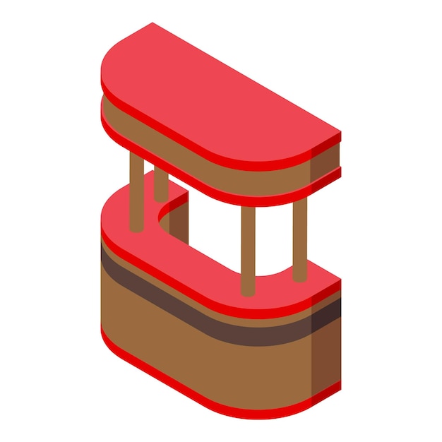 Icono de mostrador de bar de calle Isométrico de icono de vector de mostrador de bar de calle para diseño web aislado sobre fondo blanco