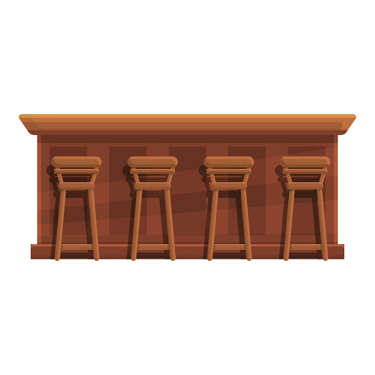 Vector icono de mostrador de barra de mesa caricatura de icono de vector de mostrador de barra de mesa para diseño web aislado sobre fondo blanco