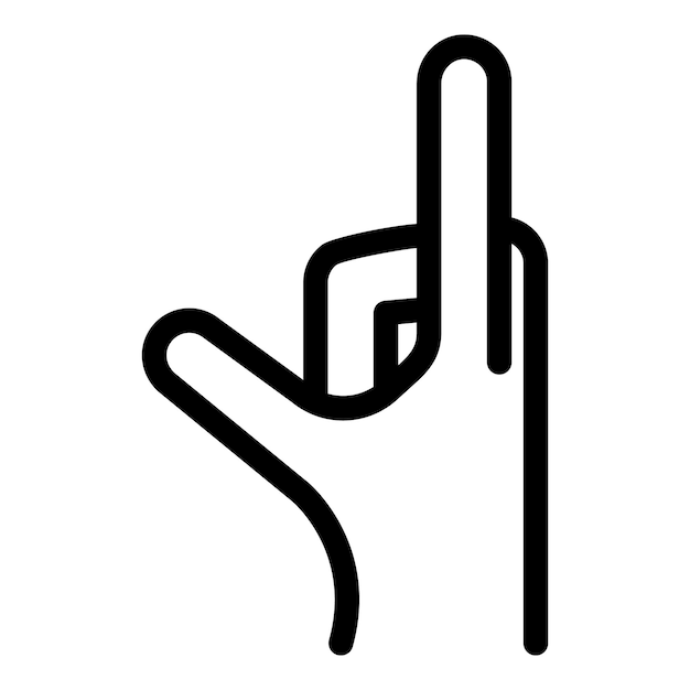 Vector icono de mostrar gesto de mano contorno icono de vector de mostrar gesto de mano para diseño web aislado sobre fondo blanco