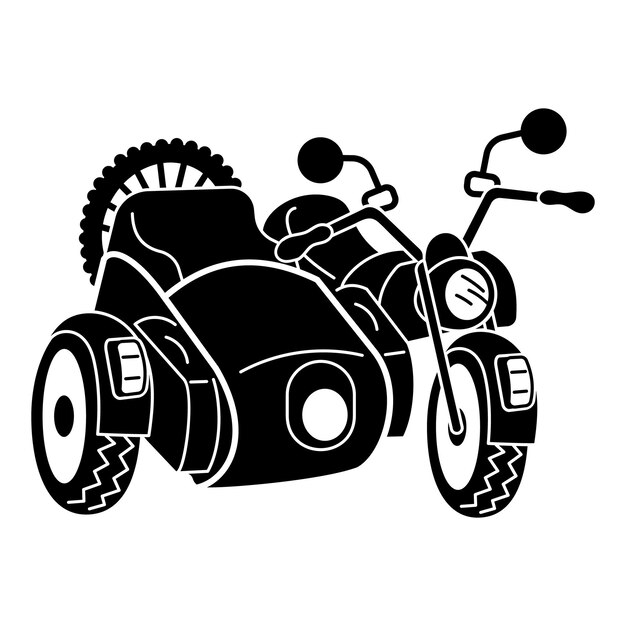 Icono de moto retro ilustración simple del icono de vector de moto retro para diseño web aislado sobre fondo blanco