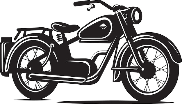 El icono de la motocicleta clásica de encanto vintage Ride Through Time