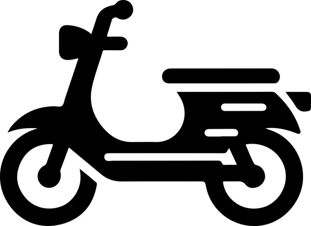 El icono de la motocicleta es una silueta vectorial de estilo plano, de color negro, de fondo blanco.
