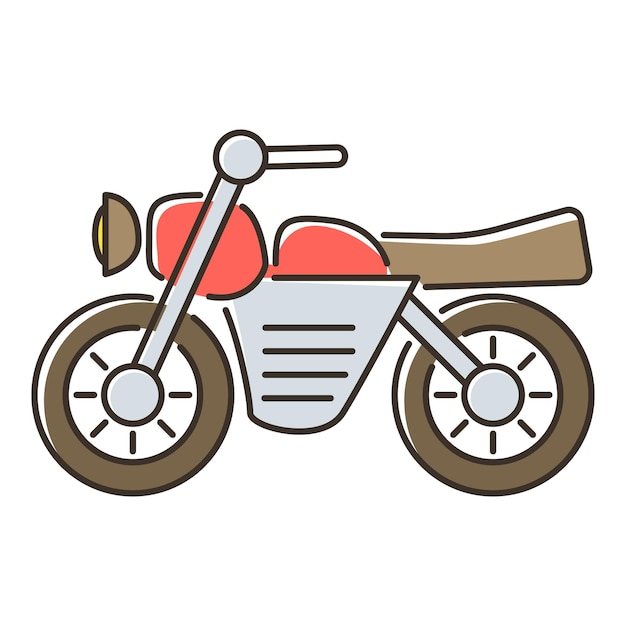 Ícono de motocicleta Ilustración plana del ícono vectorial de motocicleta para la web