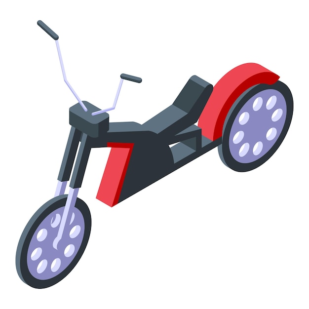 Icono de motociclista chopper vector isométrico viaje paseo deporte carretera