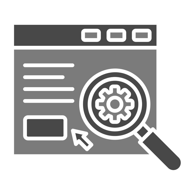 Vector icono del motor de búsqueda