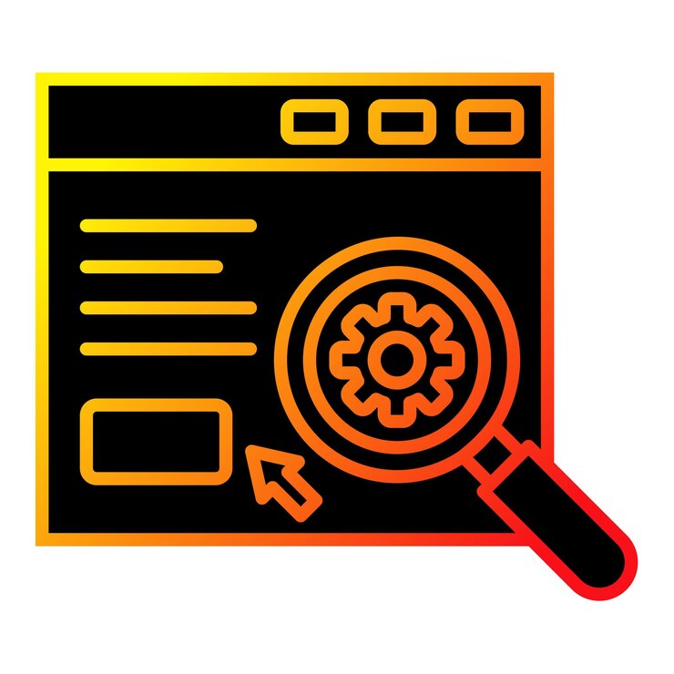 Vector icono del motor de búsqueda