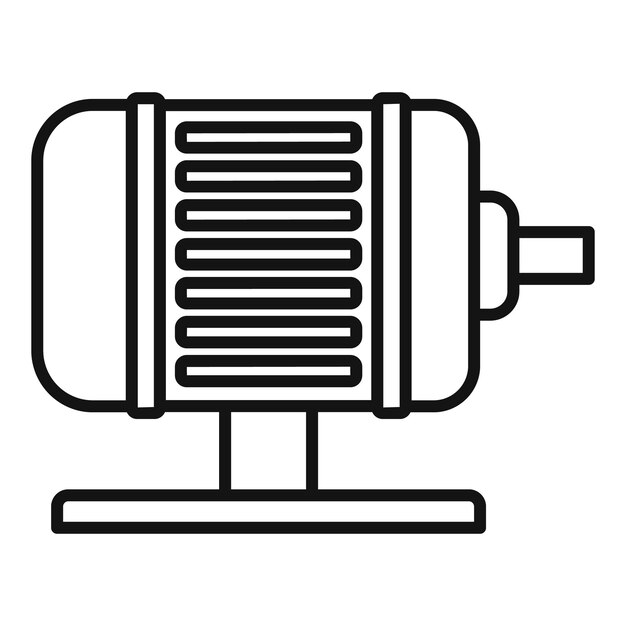 Icono de motor eléctrico Icono de vector de motor eléctrico de esquema para diseño web aislado sobre fondo blanco