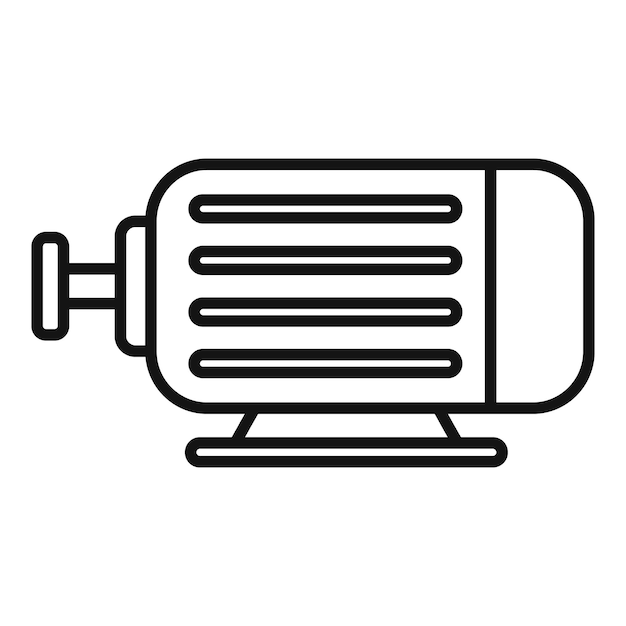 Icono de motor de energía eléctrica Icono de vector de motor de energía eléctrica de esquema para diseño web aislado sobre fondo blanco