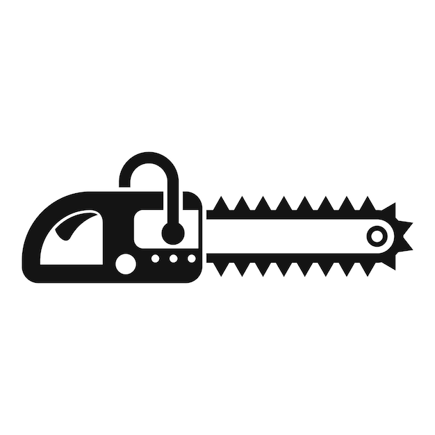 Icono de motosierra Ilustración simple del icono de vector de motosierra para diseño web aislado sobre fondo blanco
