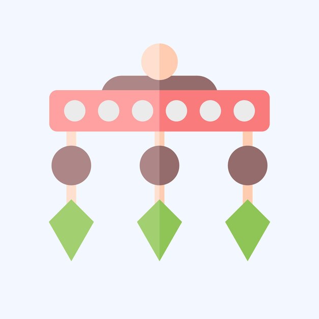 Icono móvil relacionado con el símbolo de decoración vintage estilo plano ilustración simple