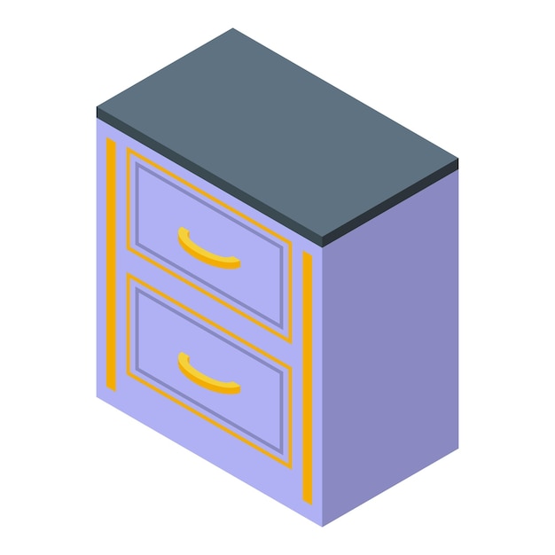 Icono de muebles de cocina de cajón Isométrico de icono de vector de muebles de cocina de cajón para diseño web aislado sobre fondo blanco