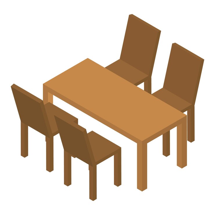 Vector icono de muebles de cocina de madera isométrico de icono de vector de muebles de cocina de madera para diseño web aislado sobre fondo blanco