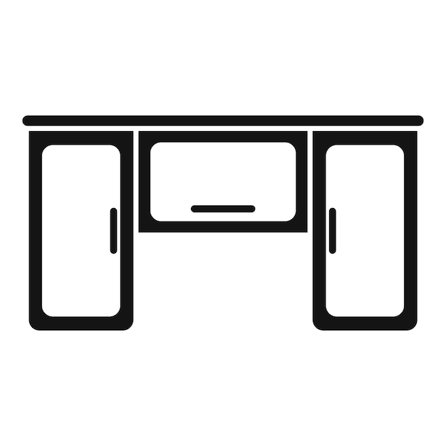 Icono de muebles de cocina de pared vector simple Mesa de casa Estufa moderna