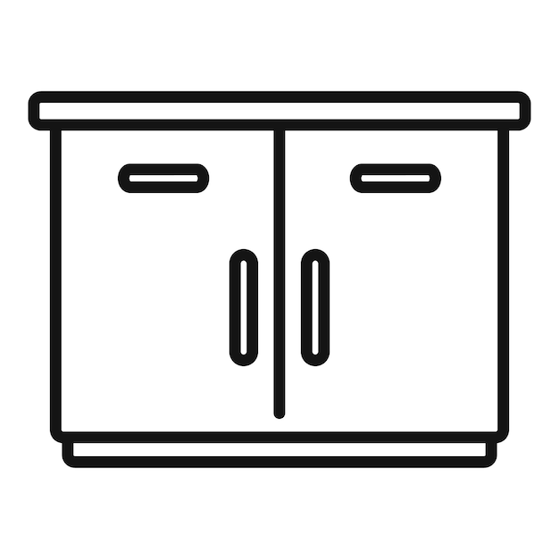 Icono de muebles para el hogar vector de contorno Cocina interior Diseño de habitación
