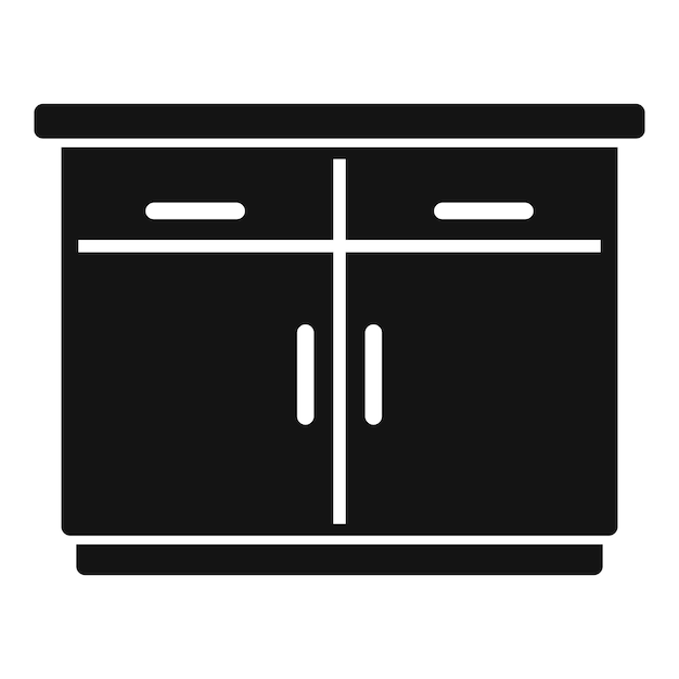 Icono de muebles para el hogar vector simple cocina interior diseño de habitación