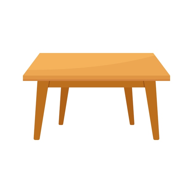 Icono de muebles de mesa en estilo plano Ilustración vectorial de mesa de madera en un fondo aislado Concepto de negocio de letrero de escritorio de cena