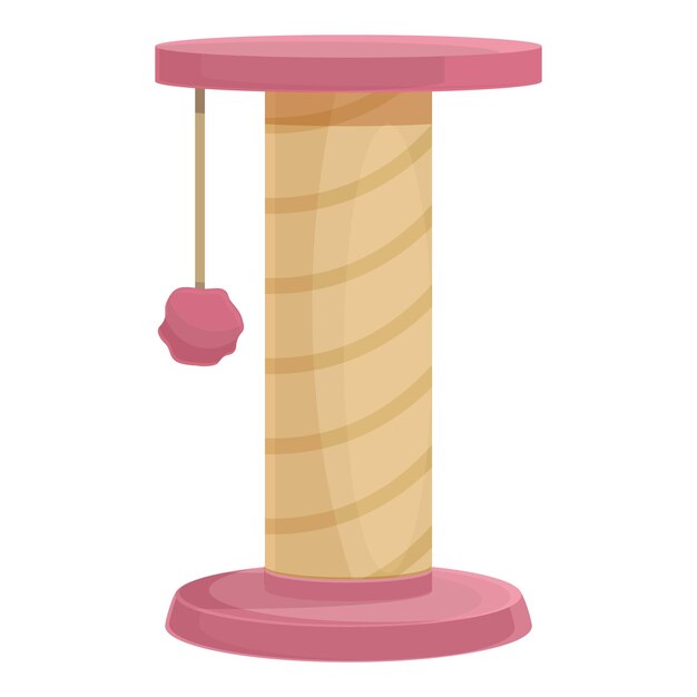 Icono de muebles de poste de gato vector de dibujos animados Torre de mascota Rasguño de árbol