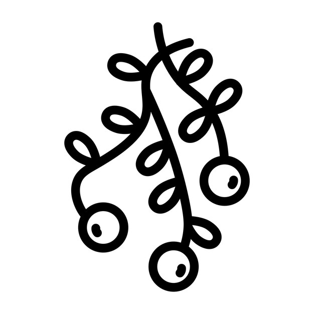 El icono del muérdago es el símbolo vectorial de la baya de holly.