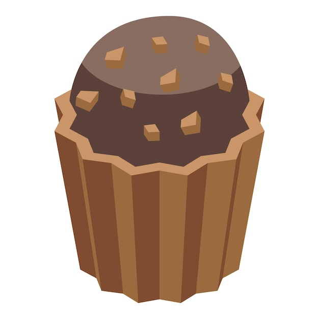 Icono de muffin dulce Isométrico de icono de vector de muffin dulce para diseño web aislado sobre fondo blanco