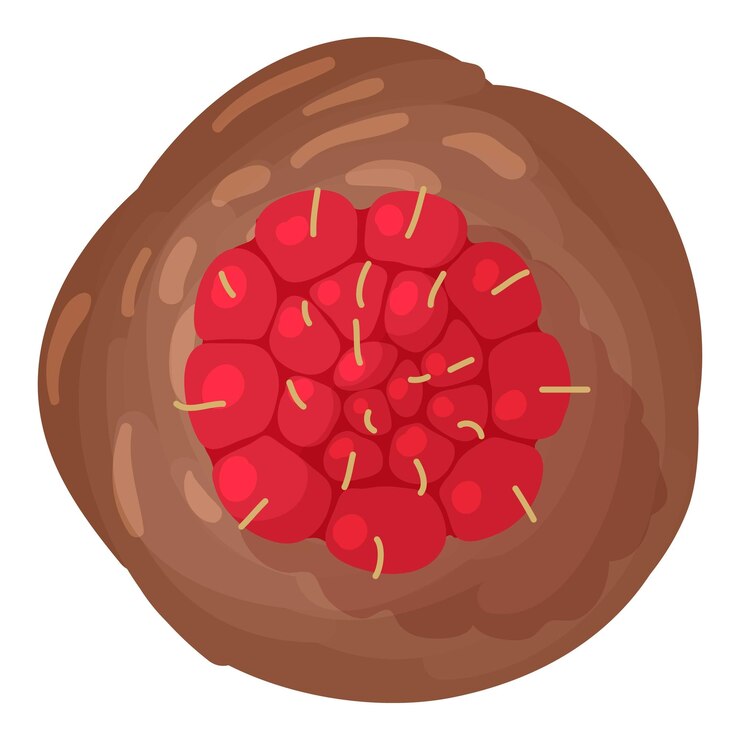 Vector icono de muffin de frambuesa vector isométrico muffin de chocolate con frambuesa fresca concepto de comida de postre