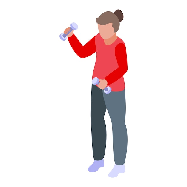 Icono de mujer de blog de fitness Isométrico de icono de vector de mujer de blog de fitness para diseño web aislado sobre fondo blanco