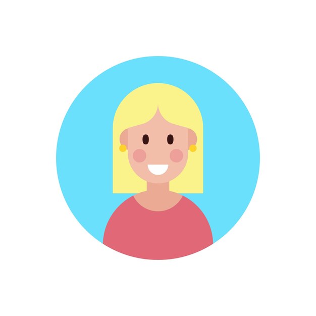 Icono de mujer en círculo Ilustración vectorial