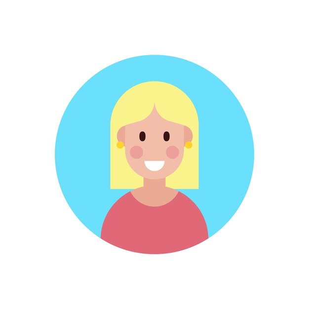 Icono de mujer en círculo ilustración vectorial