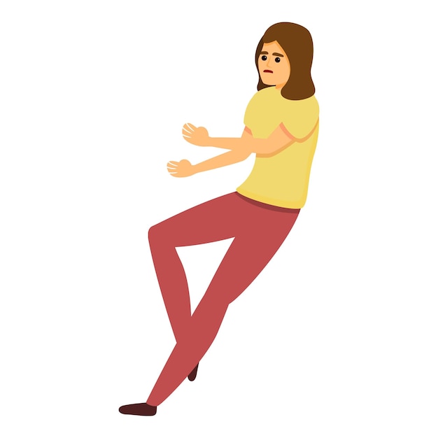 Icono de mujer descuidada Icono vectorial de mujer descuidadada para diseño web aislado sobre fondo blanco