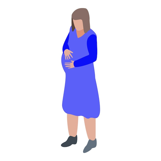 Icono de mujer embarazada Isométrico de icono de vector de mujer embarazada para diseño web aislado sobre fondo blanco