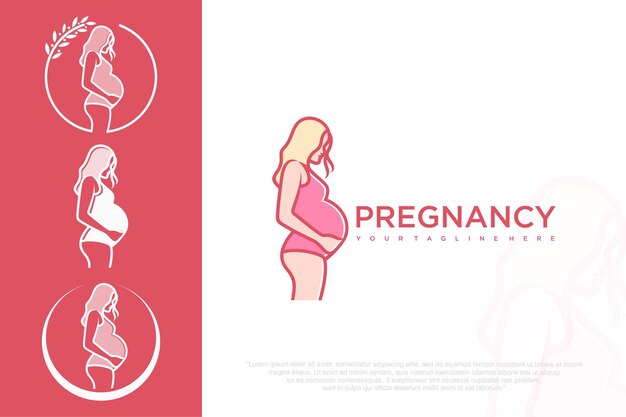 icono de mujer embarazada o letra del logotipo B ilustración vectorial