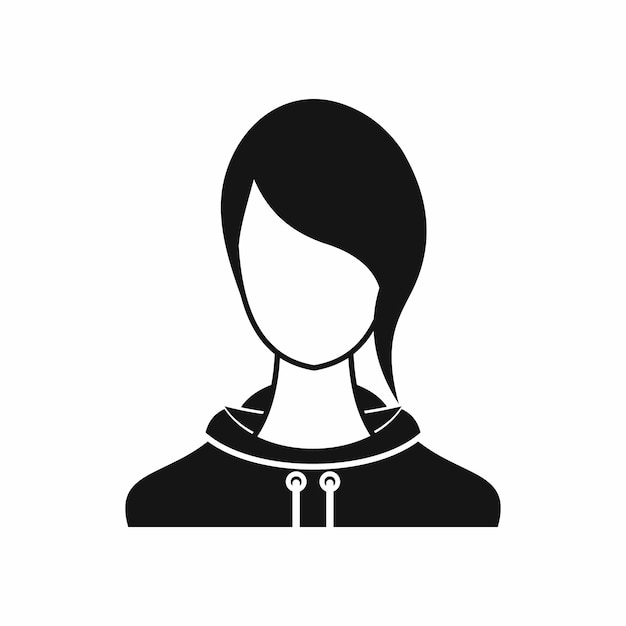 Icono de mujer en estilo simple aislado sobre fondo blanco