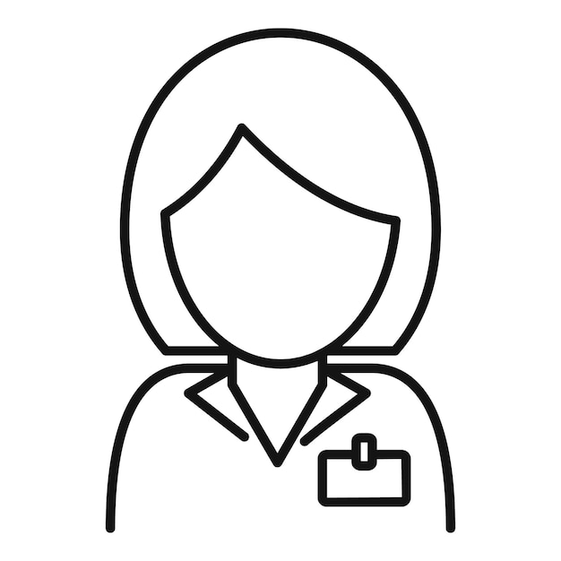 Icono de mujer gerente de oficina Contorno icono de vector de mujer gerente de oficina para diseño web aislado sobre fondo blanco