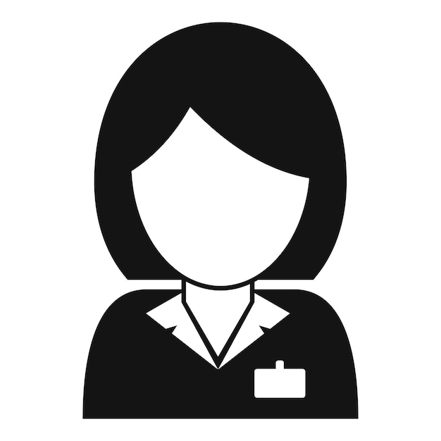 Icono de mujer gerente de oficina Ilustración simple del icono de vector de mujer gerente de oficina para diseño web aislado sobre fondo blanco