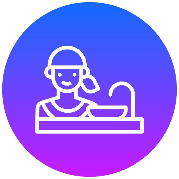 Icono de la mujer lavando platos