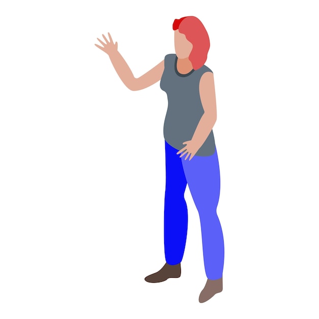 Icono de mujer lgbt de fiesta Isométrico de icono de vector de mujer lgbt de fiesta para diseño web aislado sobre fondo blanco