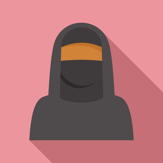 Icono de mujer musulmana inmigrante Ilustración plana de icono de vector de mujer musulmana inmigrante para diseño web