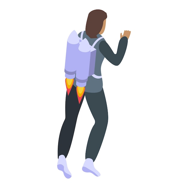 Icono de mujer de negocios exitosa Isométrica de icono de vector de mujer de negocios exitosa para diseño web aislado sobre fondo blanco